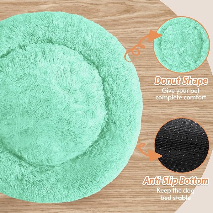 JOLLYVOGUE Calming Dog Bed Medium Size Dog, 31in Donut Washable Medium Pet Bed - Image 3