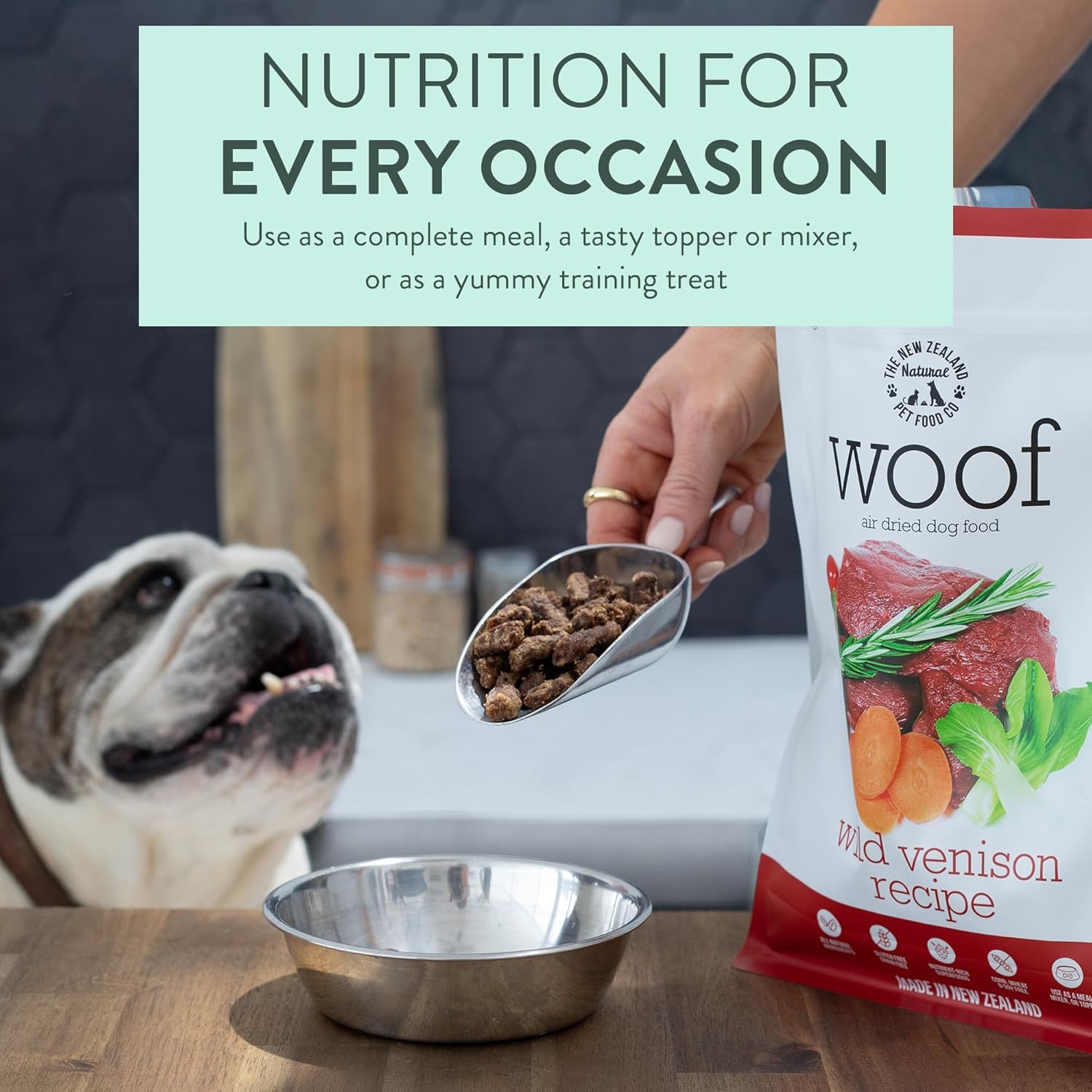 The New Zealand Natural Pet Food Woof Venison Air Dried Food 26.5oz