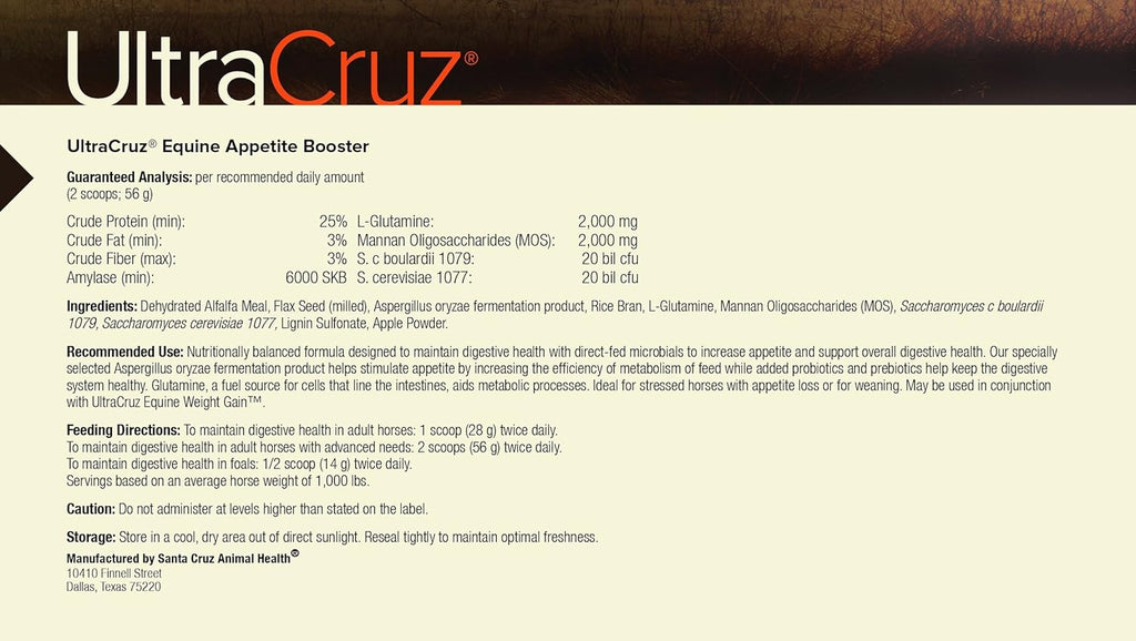 UltraCruz Equine Appetite Booster Supplement for Horses, 4 lb, Pellet (32 Day Supply)