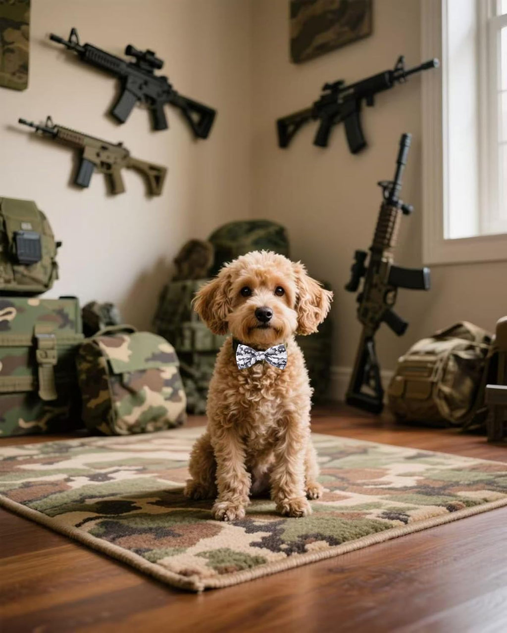 PET SHOW 10 Pack Camo Small Dog Bow Ties Sliding Collar Attachments Puppy Cats Colorful Camouflage Bowties for Medium Dogs Classic Bowknots Party Holiday Pet Grooming Accessories(Small)