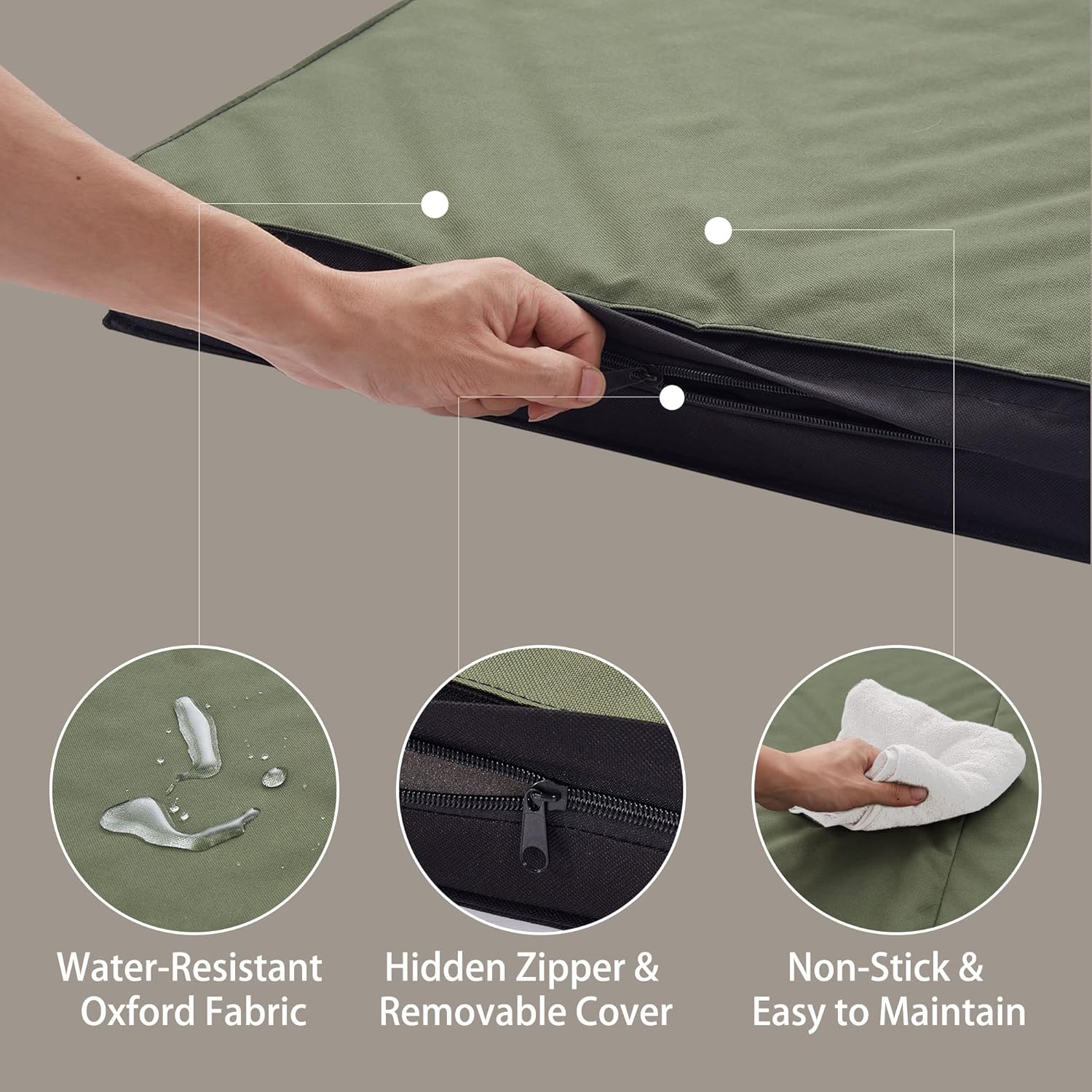 Outdoor Dog Bed - Waterproof, Portable, Foldable, Cooling, Orthopedic for Large Dogs - 35" All Weather
