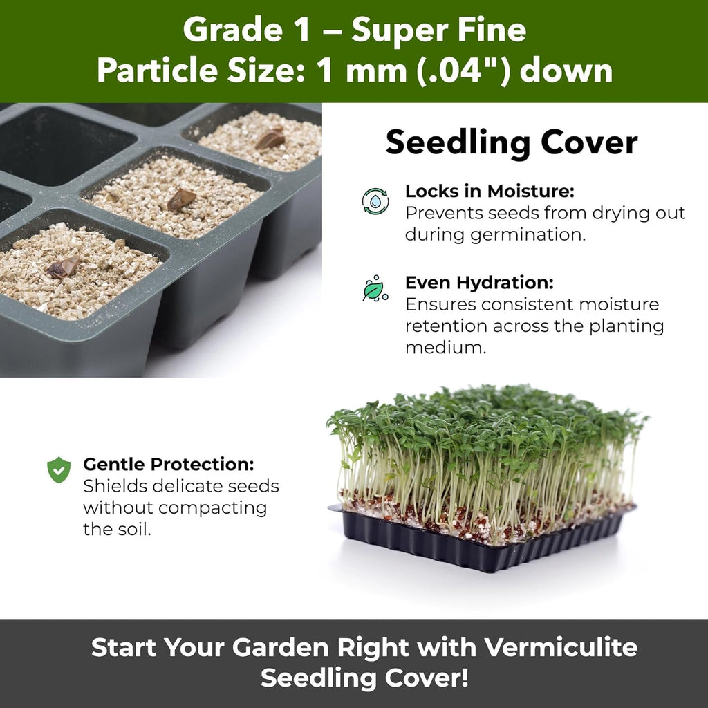 Organic Superfine Vermiculite for Indoor Gardening Plants and Mushrooms – Enhances Soil Aeration, Seed Germination, Rooting Cuttings – Small Packages and Bulk (Vermiculite Grade 1 - Superfine, 5 qt)