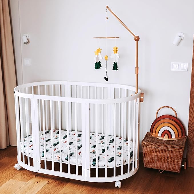 Sorrel + Fern Starry Woodland Night Mobile w/ Garland - Nursery Decoration for Boys & Girls
