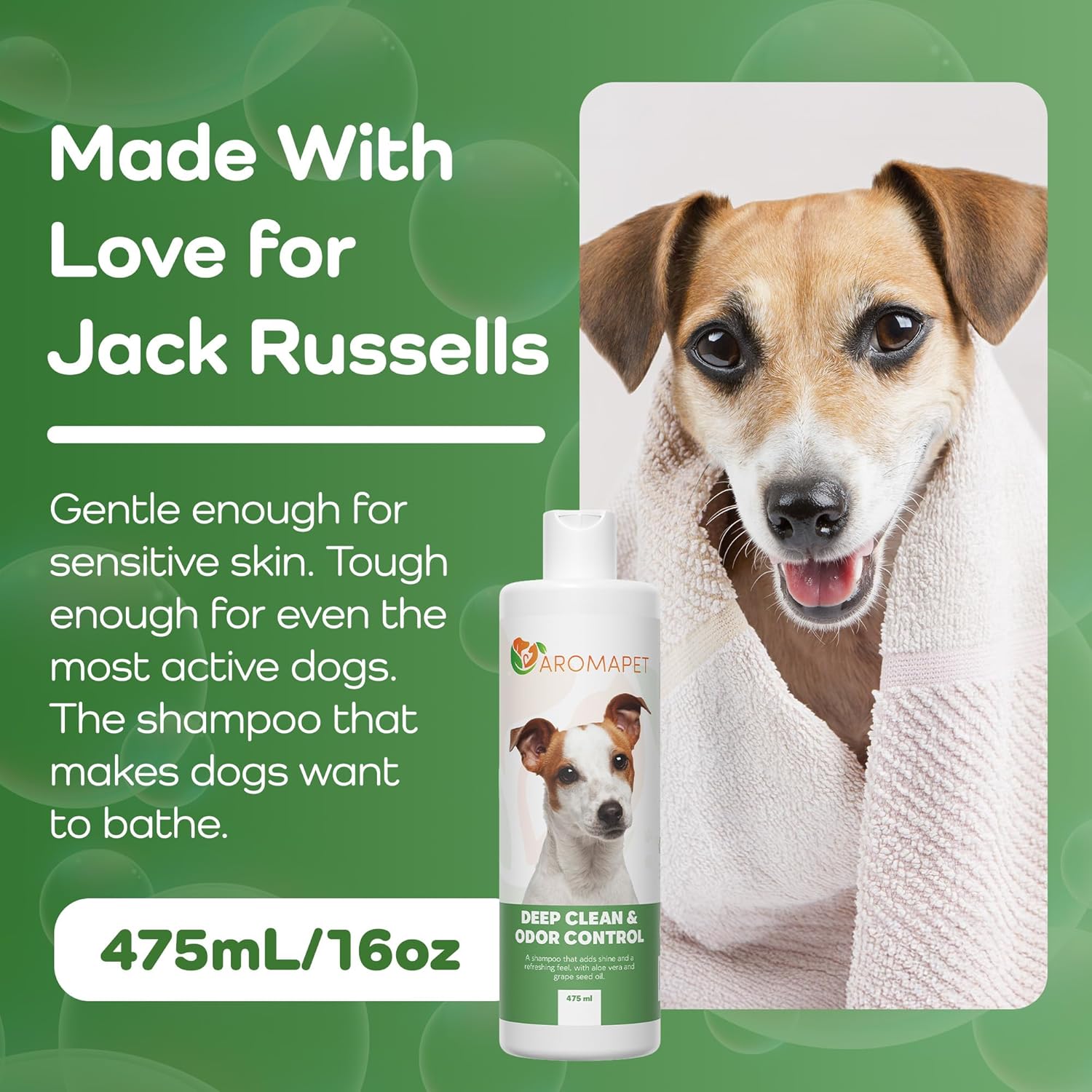 Sensitive Care -Tangle-Free-Silky Shine Softening and detangling Shampoo, Delicate Coat Clean & Odor Control Shampoo – Advanced Shine Formula for Dogs (Jack Russell, 16 Fluid Ounces)
