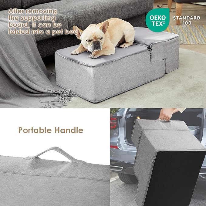 EHEYCIGA Dog Stairs for Bed 18" H, 4-Step Dog Steps for High Bed, Pet Steps for - Image 5