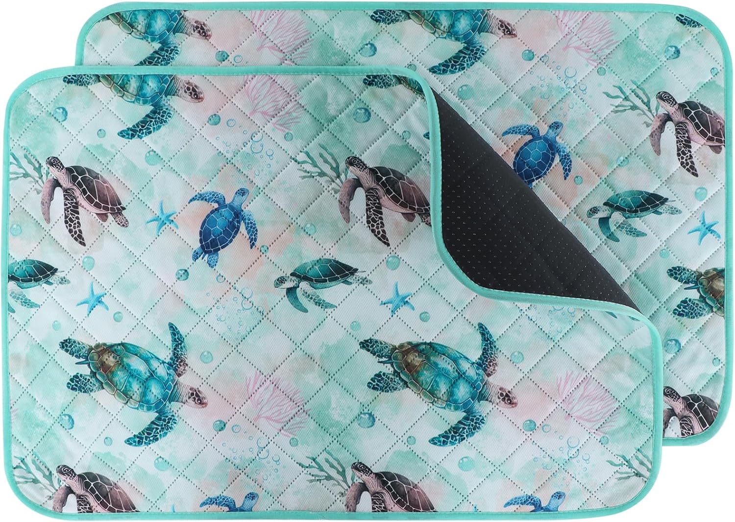 IEUUMLER Washable Pee Pads for Dogs, 2 Pack Reusable Waterproof Puppy Pads, Non-Slip Super Absorbent Dog Training Pad for Playpen Crate Bed EU012