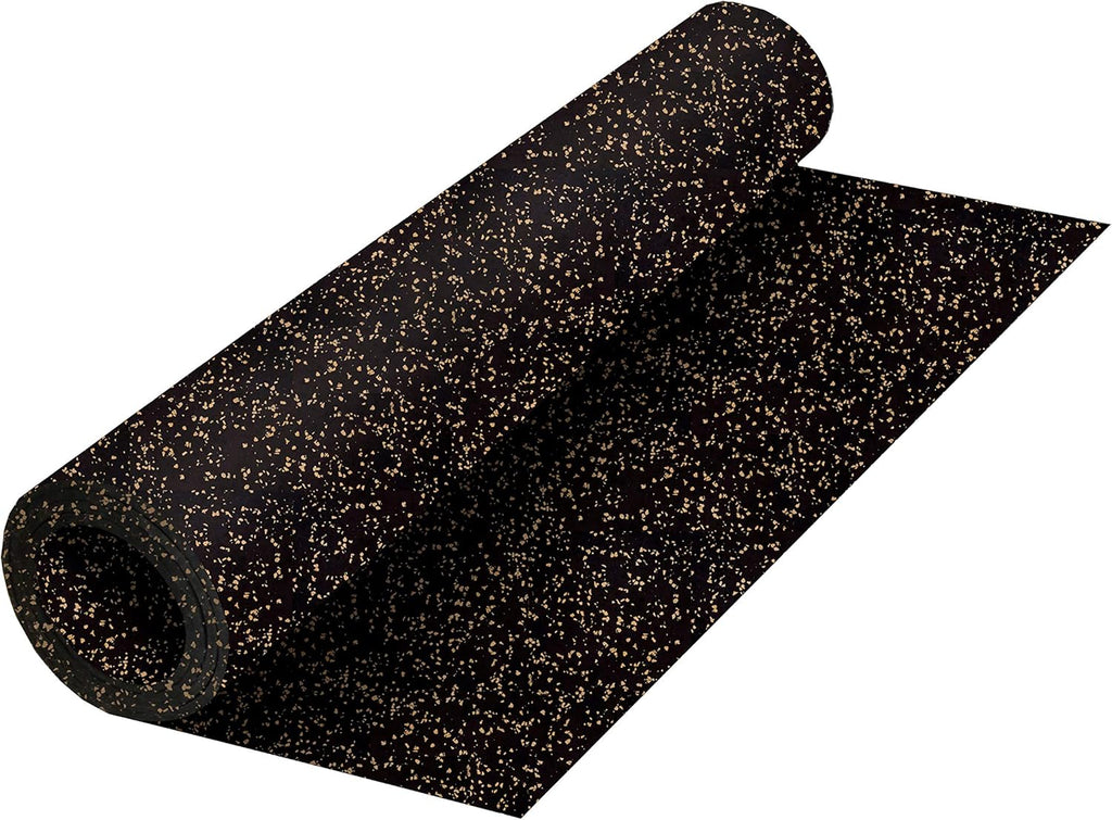 Playsafer Genaflex Rubber Gym Floor Mat, Heavy Duty Commercial Protective Gym Flooring Roll - 8mm Thick (4' X 6', 15% Tan)