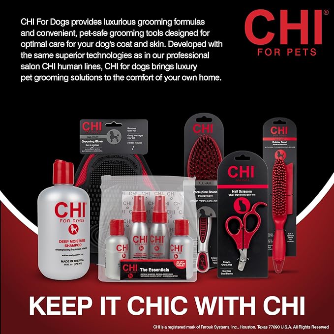 CHI for Dogs Rubber Fur Accumulator Brush, Dog Grooming Tool for Removing Loose - Image 7