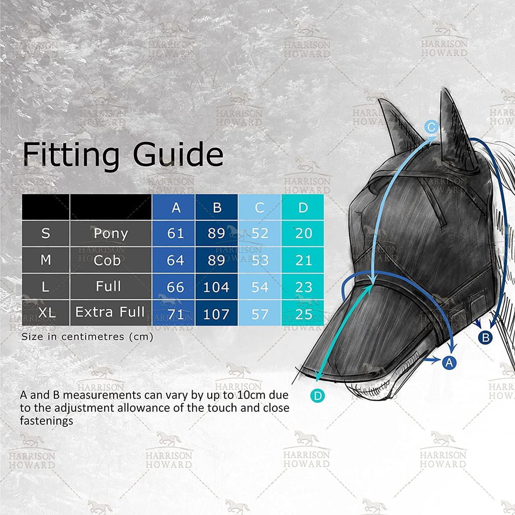 Harrison Howard LumiVista Horse Fly Mask Standard with Ears UV Protection for Horse Paisley Wave M Cob