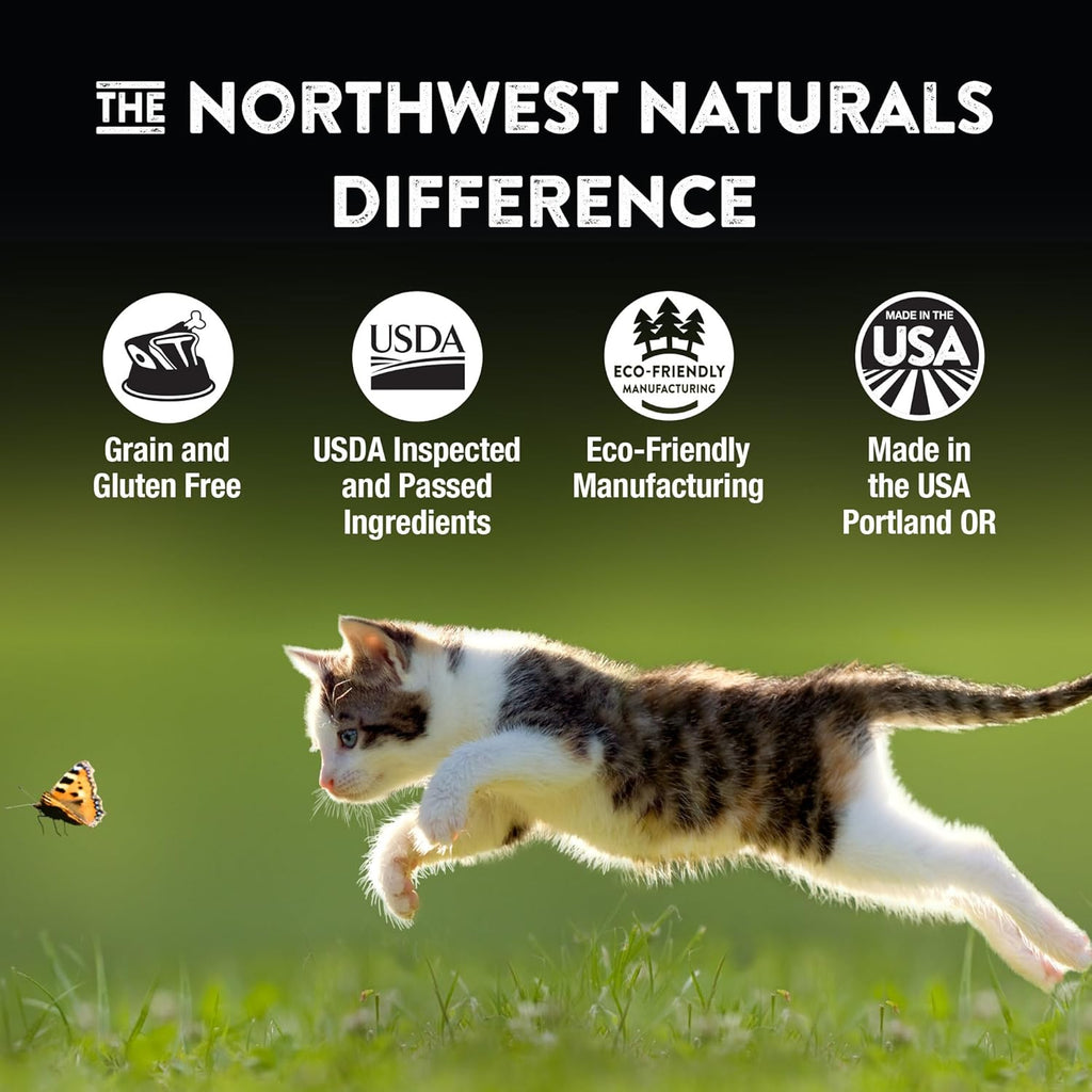 Northwest Naturals Freeze-Dried Rabbit Cat & Kitten Food – Bite-Sized Nibbles – Healthy, Limited, Human-Grade Ingredients, All-Natural, High-Protein Raw Diet – Complete & Balanced, Grain-Free – 11 oz