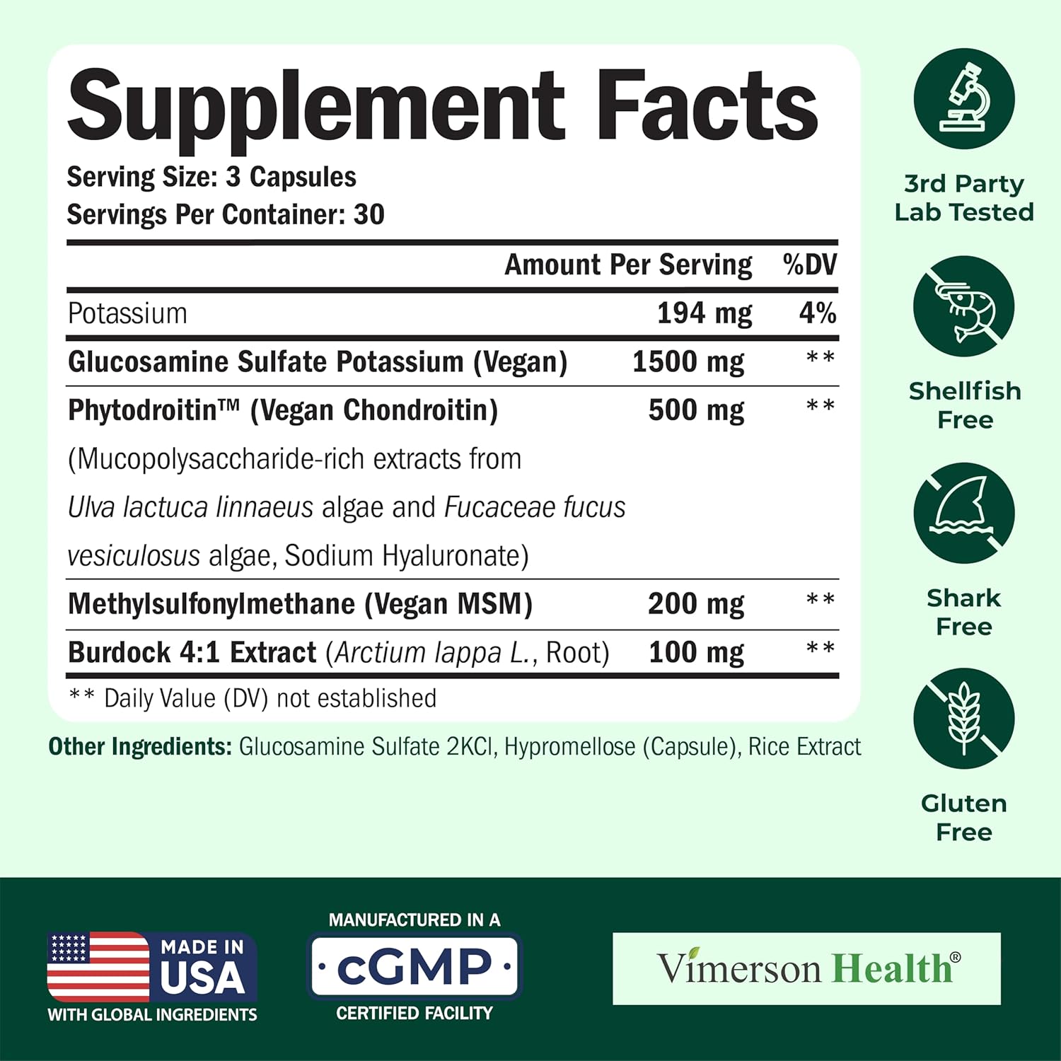 Glucosamine Chondroitin MSM – Joint Support Supplement for Women and Men with Glucosamine Sulfate 1500 mg, Chondroitin and MSM – for Cartilage, Joint Health and Flexibility – 2 Pack, Vegan