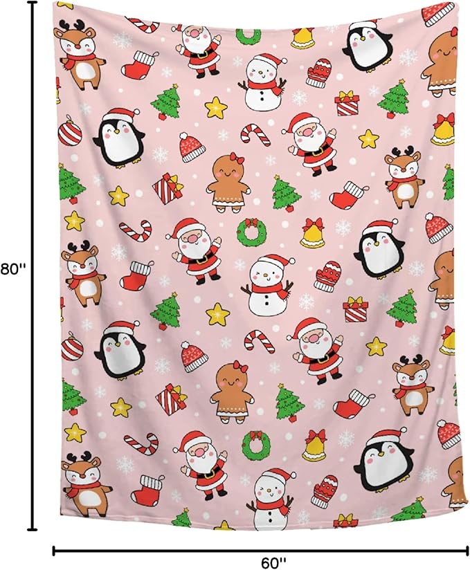 Christmas Blanket for Boys Girls - Christmas Decor for Couch/Bed/Living Room - Ultra Soft Blanket Home Decor for All Seasons,60"x80"-Adults/Twin Size