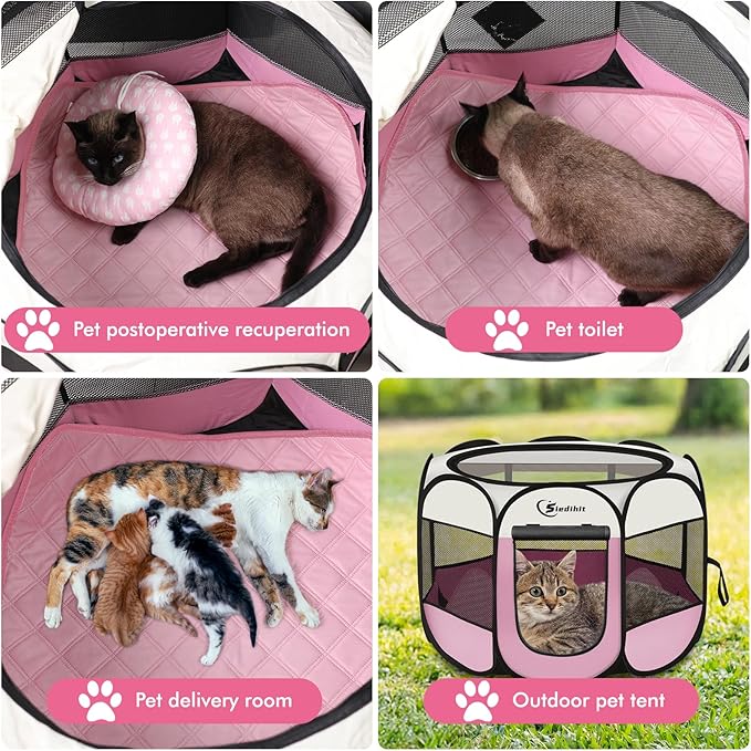 Siedihit Dog Cat Playpen, Puppy Pet Playpen Indoor - Image 3