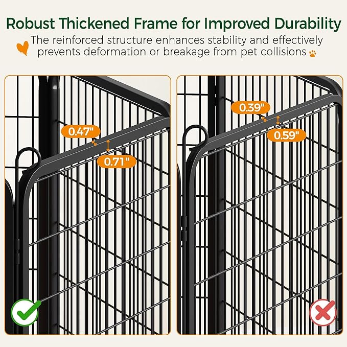 Yaheetech Dog Playpen Outdoor, 32 inch 16 Panels Dog Pen Indoor Heavy Duty - Image 7
