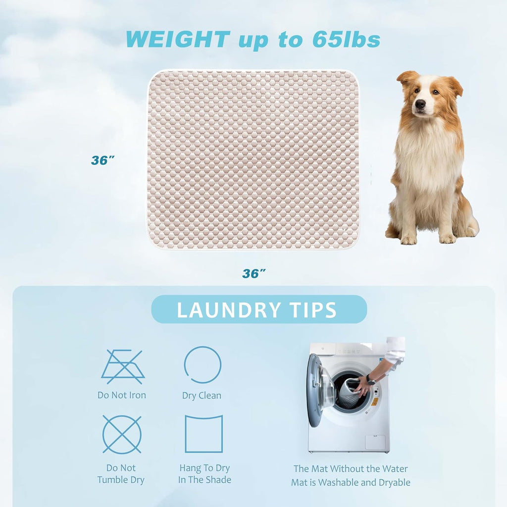 MICROCOSMOS Pet Cooling Mat & Sleeping Pad- Breathable Bubble Surface, EZ Clean. Keep Cooling for Pets, Kids and Adults in Summer.(Brown, 36" x 36")
