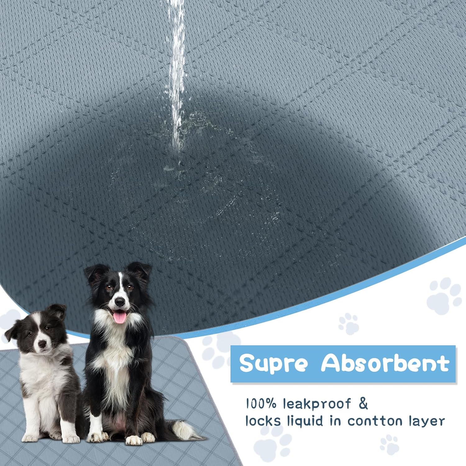 3 Packs Washable Guinea Pig Cage Liners, Waterproof Guinea Pig Pee Pads Reusable Absorbent Bedding Anti Slip Mats for Small Animals Bunny Rabbit Hamster (47 x 24in)