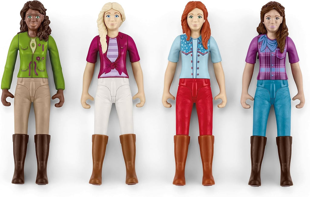 Schleich Horse Club - Complete 40PC Horse Club Rider Playset - Hannah, Sofia, Lisa and Sarah Poseable Rider Figures with Horses and Riding Accessories - Equestrian Toy Set for Kids Ages 5+ | 72221