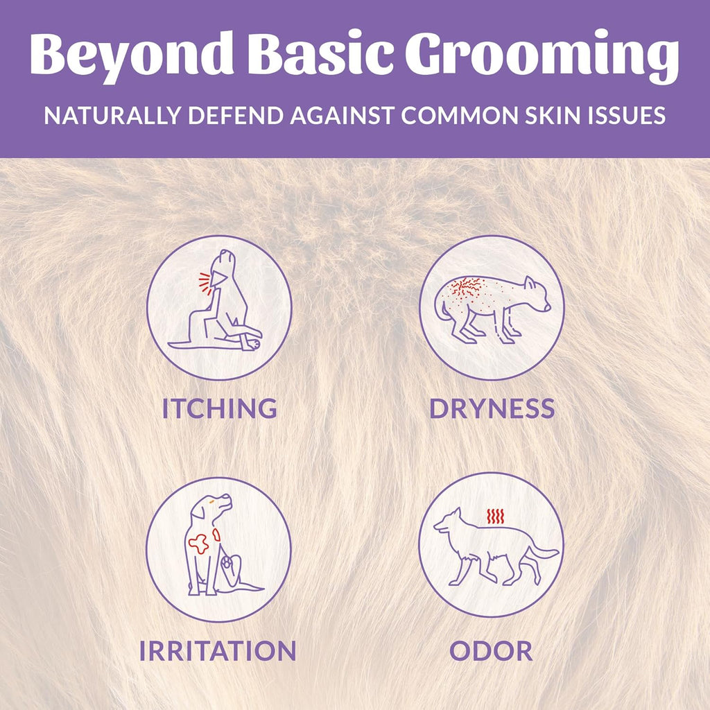 SKOUT'S HONOR Pet Probiotic Deodorizer Spray- Hydrating Daily-Use with Avocado Oil & Omega-3s, Microbiome Friendly Certified, Paraben & Sulfate-Free, 97% Natural, 8oz, Lavender, 2-Pack