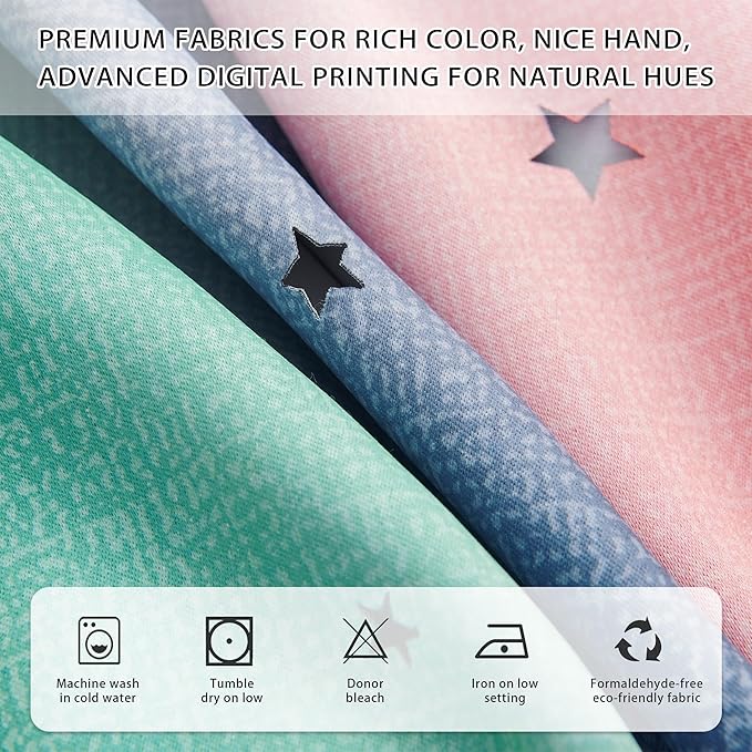 XiDi Pink Grey Green Girls Curtains for Bedroom Rainbow Blackout Short Curtains for Kitchen Cafe Window Room Darkening Kids Childs Nurser Room Wall Decor 45 inches Long 52 inches Wide 2 Panels Set