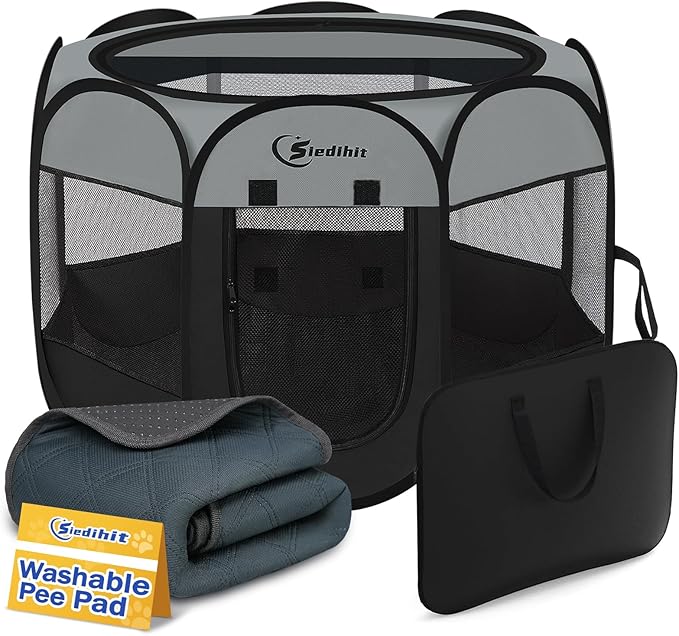 Siedihit Playpen for Middle Dog Cat, Dogs Tent Crate Cage Indoor/Outdoor by Siedihit
