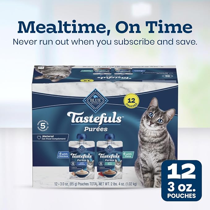 Blue Buffalo Tastefuls Beef Purées Natural Wet Cat Food Topper, Just 5 - Image 10