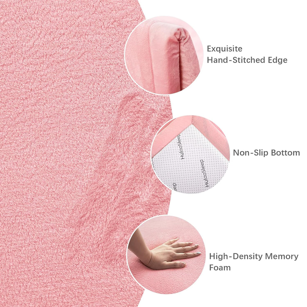 Baby Play Mat for Floor,1.3" Thick Memory foam Tummy Time Mat for Toddlers,Infants,kids,Water-Repellent Soft Nursery Rug ,79"×79" Extra Large Non Slip for Crawling&Yoga,Tatami Style for Living Room(Pink)