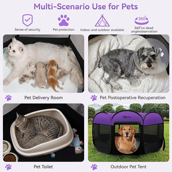 Siedihit Large Dog Playpen, Puppy Pet Playpen Indoor, Dogs Tent Crates Cage - Image 4