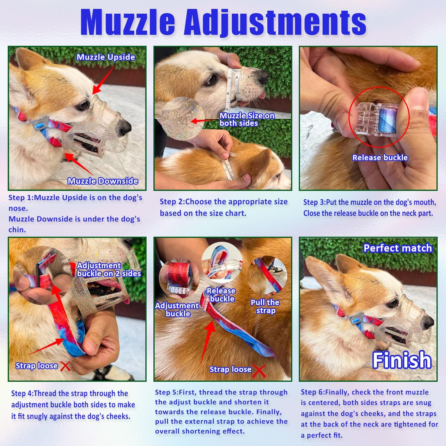 Basket Muzzle Allows Panting Drinking - Anti Biting Chewing, Suitable for Grooming Trimming Training, Transparent, Size 4
