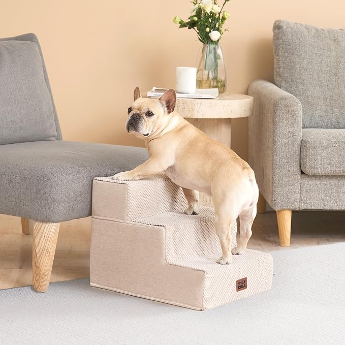 EHEYCIGA Dog Stairs for Small Dogs 13.5" H, 3-Step Dog Steps for Couch Sofa and - Image 4