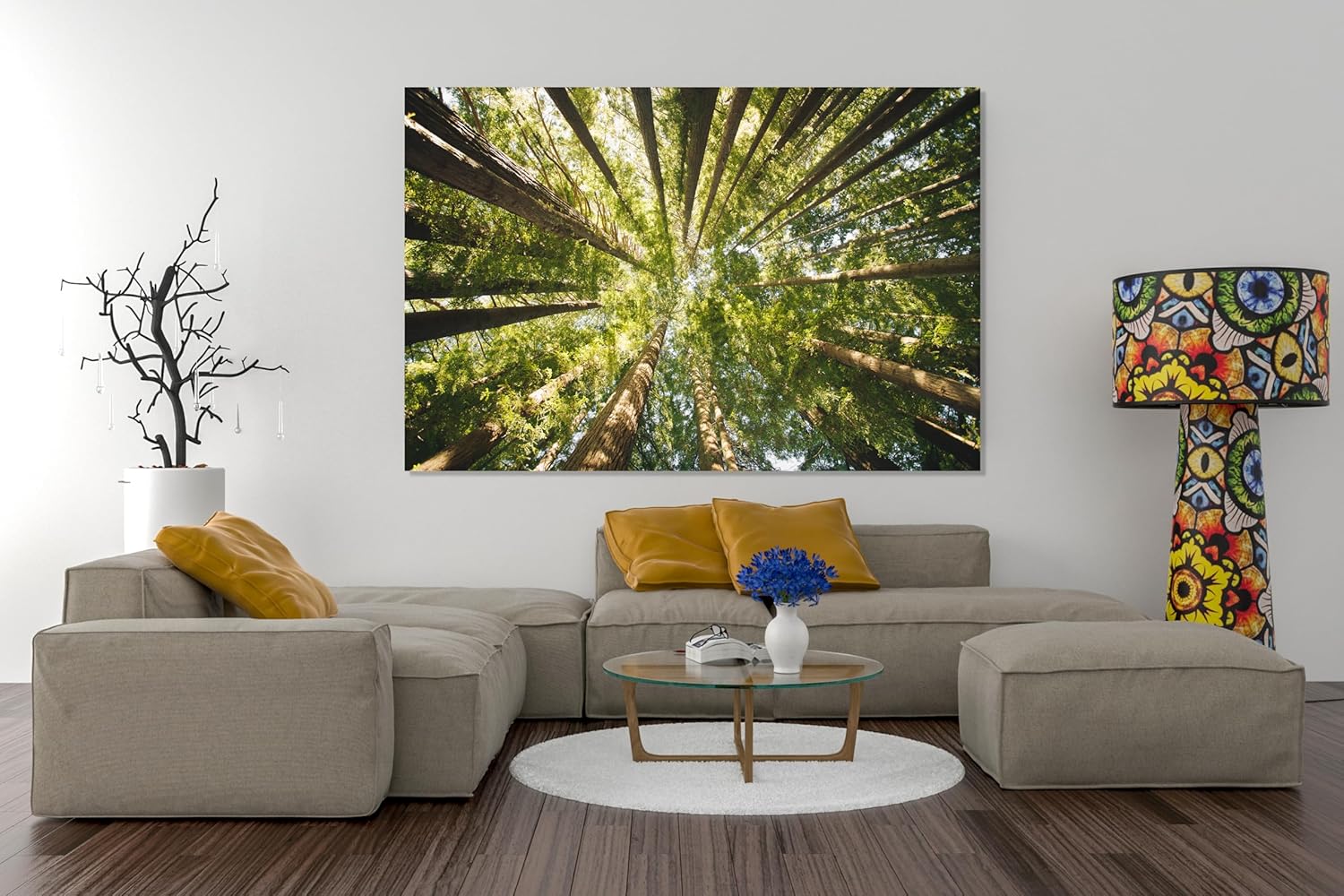 Nature Wall Art Prints - Ocean Forest Mountain Lake Canvas Landscapes - Small to Extra Large Living Room Bedroom Kitchen Bathroom Décor (Serenity in the Forest, 28L" x 41W")