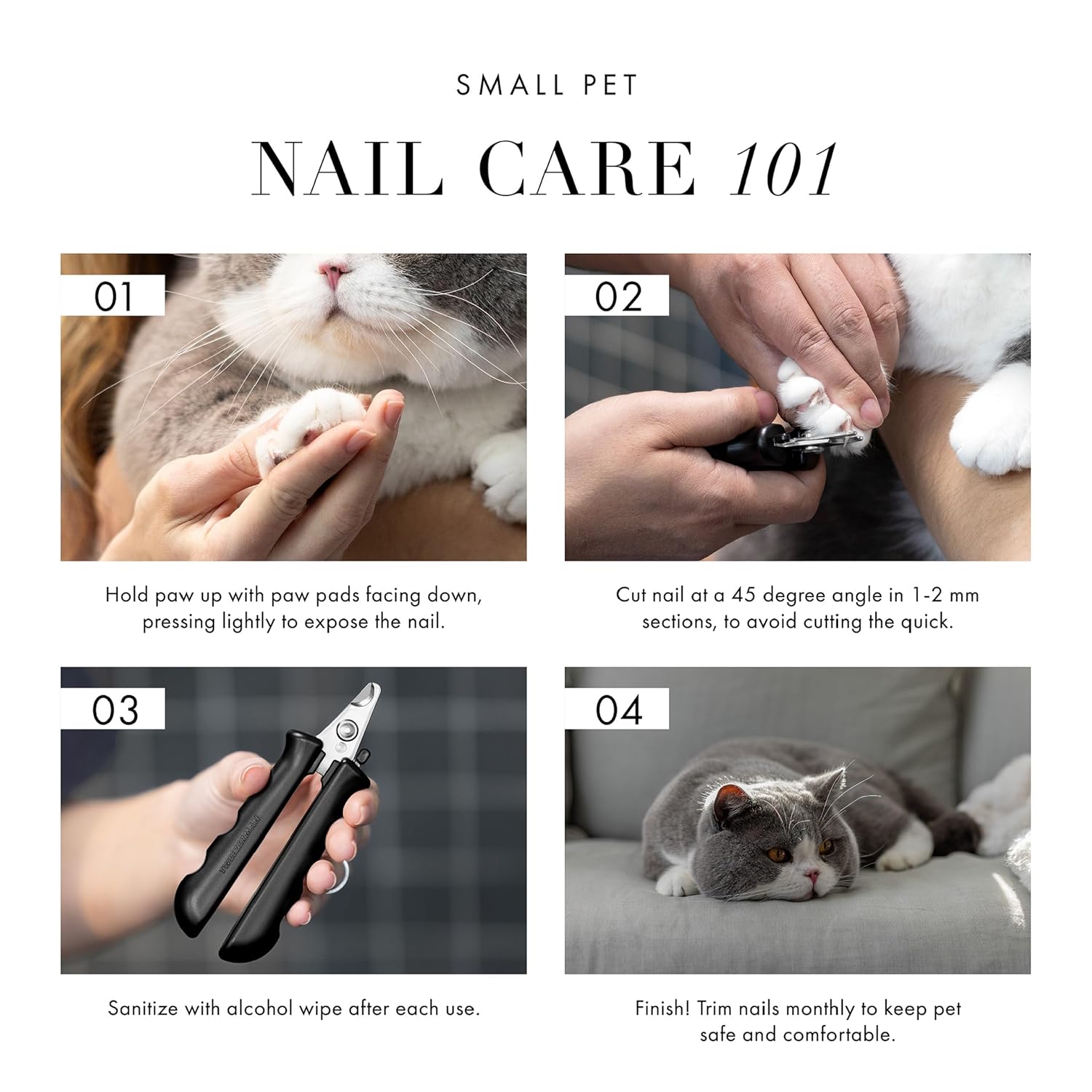 Tweezerman Small Nail Clippers for Dogs & Cats, Manual Professional Dog & Cat Nail Trimmer with Ergonomic Handle
