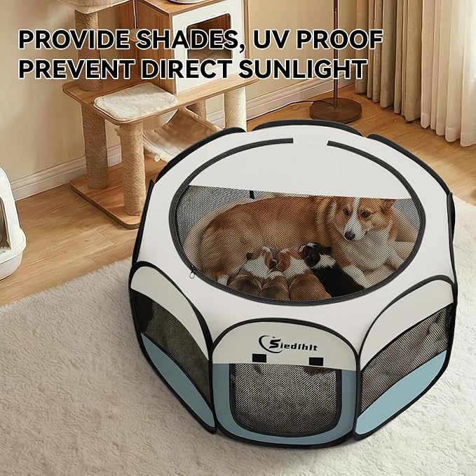 Siedihit Dog Playpen, Puppy Pet Playpen, Medium Dogs Tent Crates Cage - Image 5