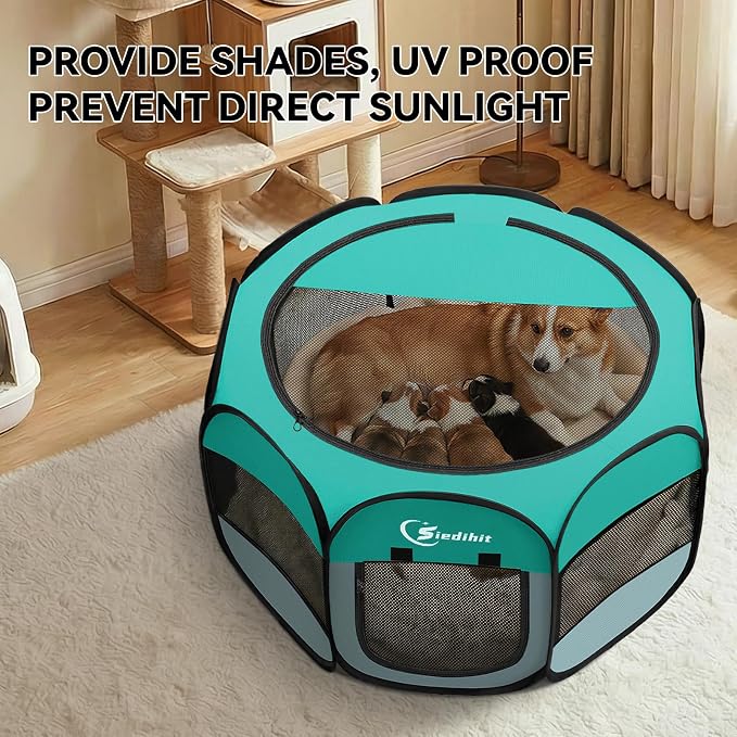 Siedihit Playpen for Middle Dog Cat, Dogs Tent Crate Cage Indoor/Outdoor - Image 5