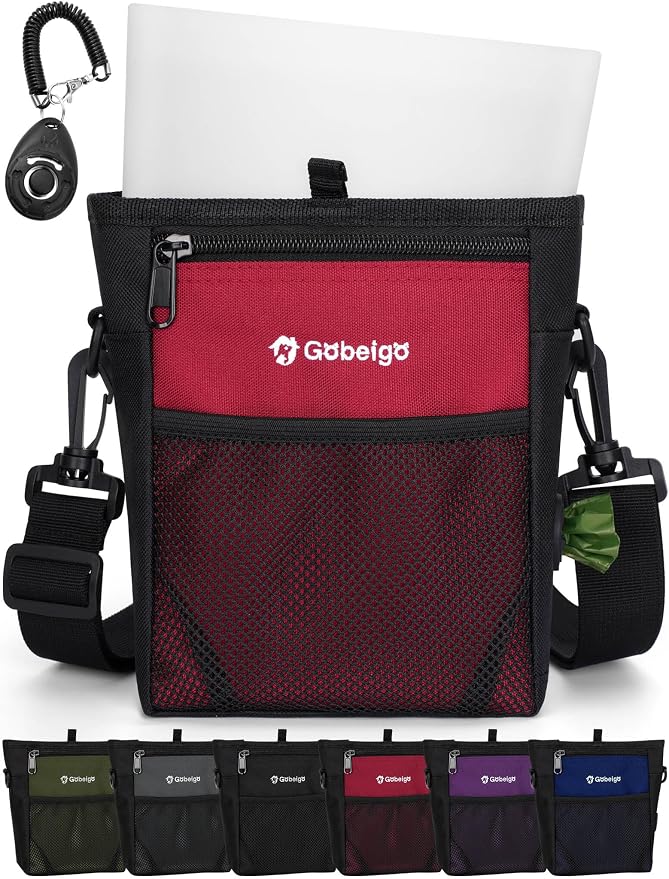 Gobeigo Dog Treat Pouch, Magnetic Closure & Sealable Silicone Bag Insert by Gobeigo