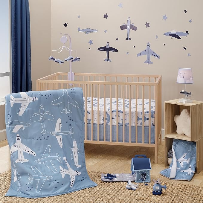 Bedtime Originals Little Aviator Airplane Musical Baby Crib Mobile Soother Toy