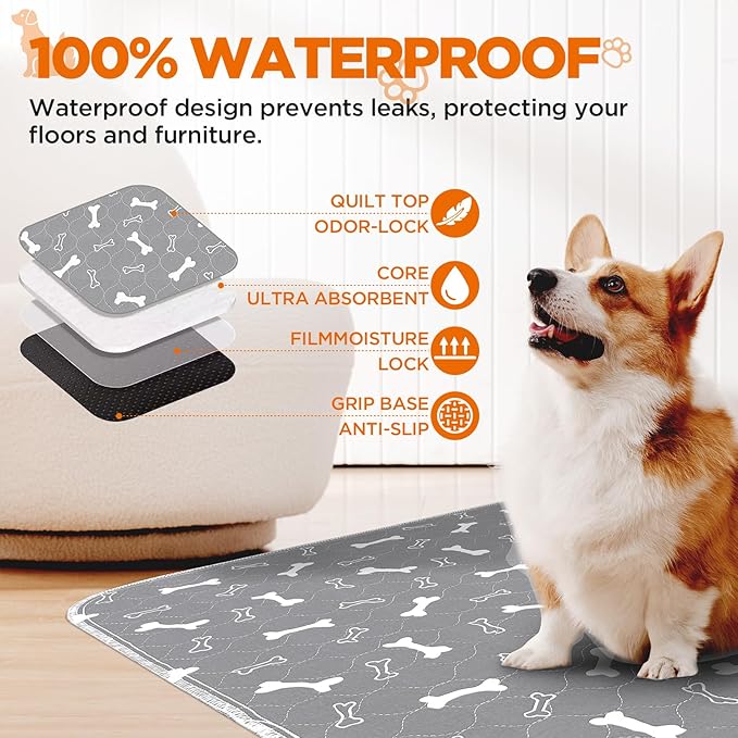 Washable Pee Pads for Dogs, Extra Large 2 Pack 36”x72” Dog Pee Pads Washable - Image 2