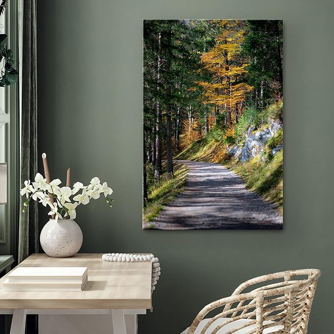 SIGNWIN Canvas Wall Art Green Forest Dramatic Forest Landscape Living Room Multicolor Photography Rustic - 32x48 inches