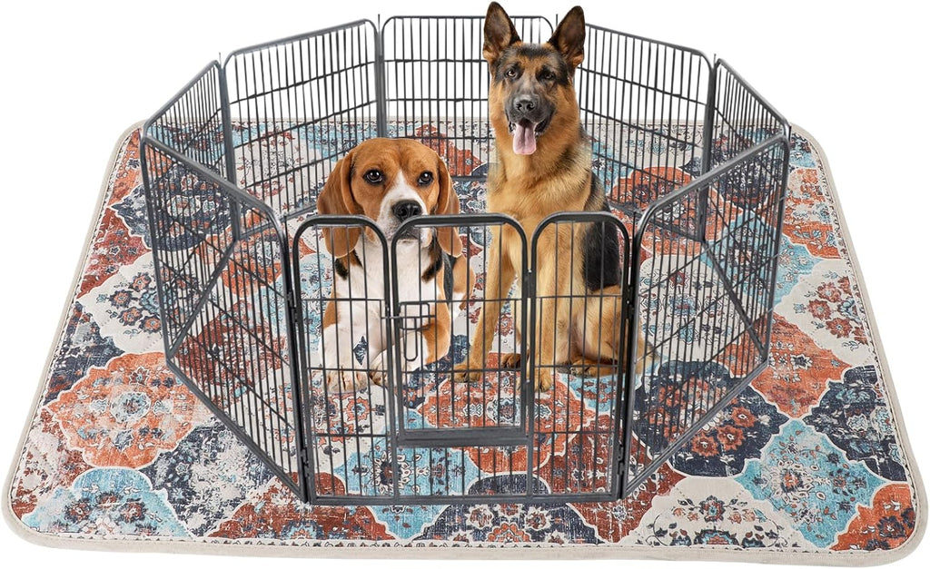 IEUUMLER Washable Pee Pads for Dogs, 1 Pack Reusable Non-Slip Grip, Super Absorbent Waterproof Puppy Pads for Potty Training, Playpen, Crate, Whelping Box EU011 (Orange, 71" x 71")