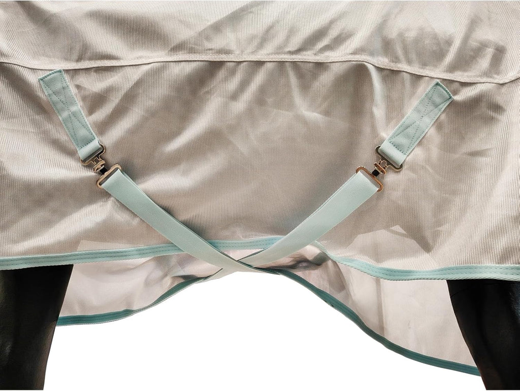 BARN & STABLE Breathable and Tear-Resistant Horse Fly Sheet with UV Protection Equine Summer Sheet Horse Fly Blanket with Removable Web Leg Straps