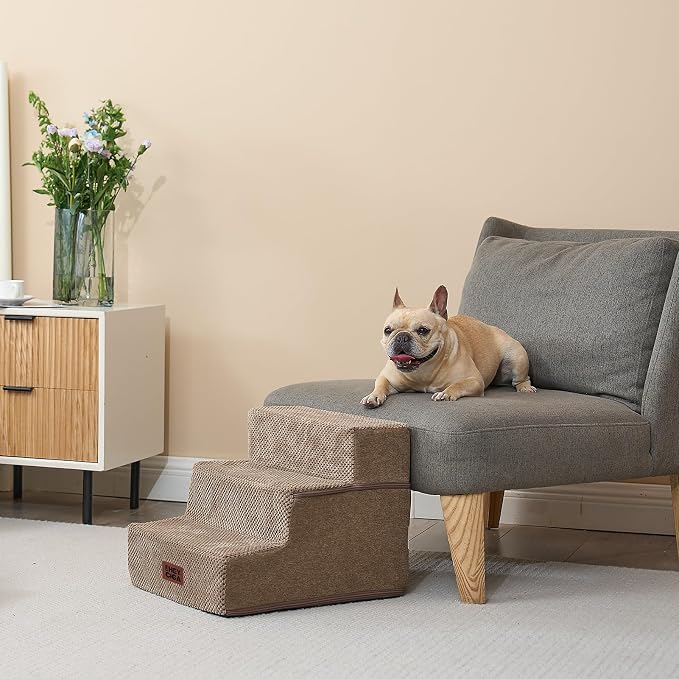 EHEYCIGA Dog Stairs for Small Dogs 13.5" H, 3-Step Dog Steps for Couch Sofa and - Image 4