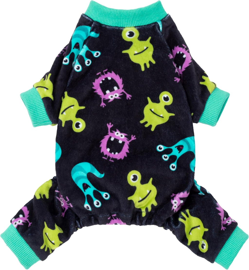 Fitwarm Cute Monster Halloween Dog Pajamas, Funny Costumes for Small Dogs Boy Girl, Festive Pet Clothes, Green, Purple, Black, XL