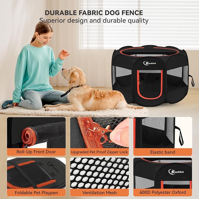 Siedihit Dog Playpen, Large Puppy Pet Playpen, Dog Crate Tent Cage - Image 6