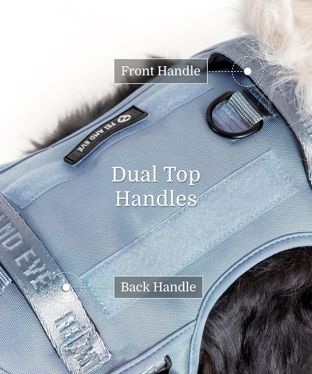 2025 New Edition, Fei & Eve MagEase Dog Harness - 3-Second Magnetic Buckles | 3-Point No-Pull Control | Heavy-Duty 900D Nylon | Dual Safety Handles | Breathable Mesh | Adjustable Fit |Small, Blue