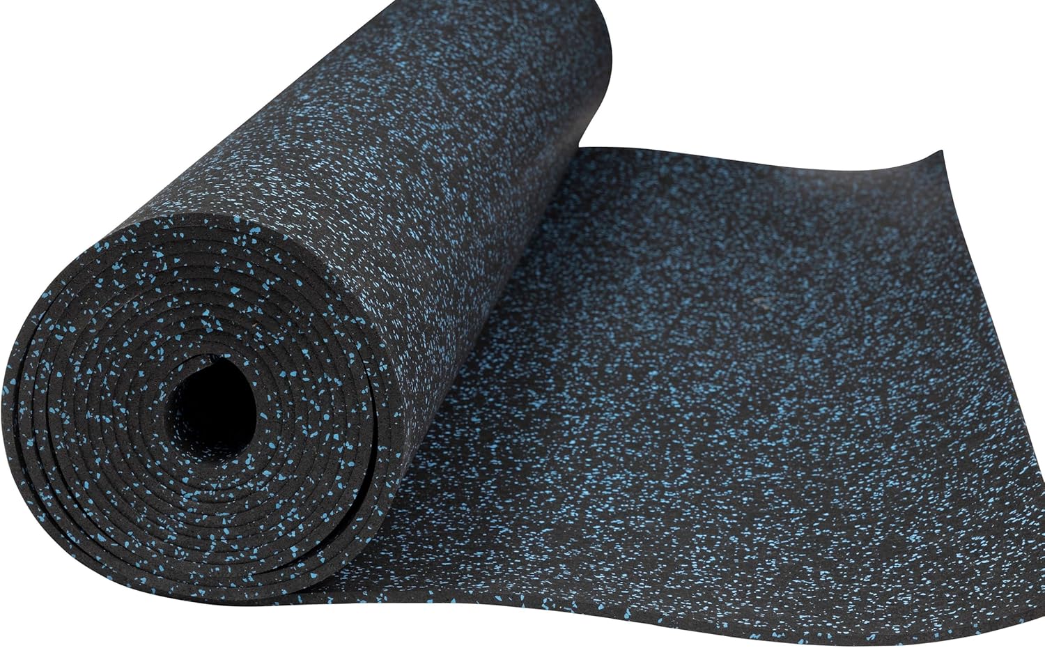 Playsafer Genaflex Rubber Gym Floor Mat, Heavy Duty Commercial Protective Gym Flooring Roll - 8mm Thick (10% Blue, 4' X 10')