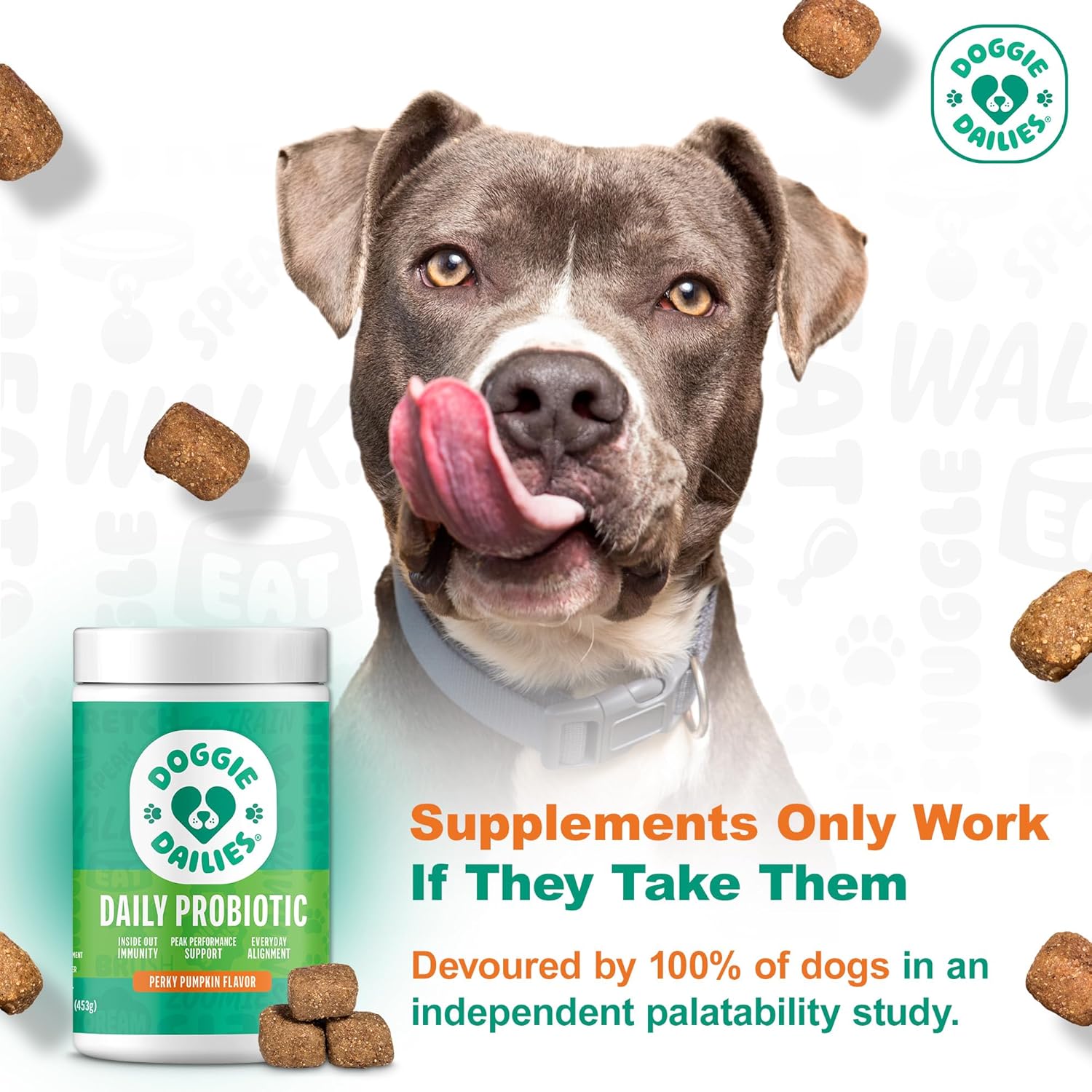 Doggie Dailies Probiotics for Dogs - Advanced Dog Probiotics with Prebiotics - Promotes Digestive Health - Supports Immune System and Overall Health (Pumpkin) 225 Soft Chews