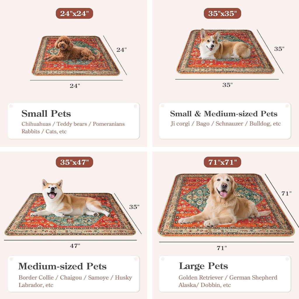 HAOCOO Washable Pee Pads for Dogs, (2 Pack) 3Ft x 3Ft Reusable Puppy Training Pads Super Absorbent Waterproof Whelping Pads,Red Non-Slip Leakproof Potty Pads for Pet Housebreaking