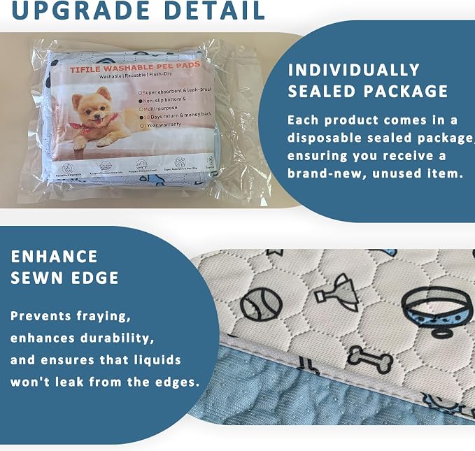 Washable Pee Pads for Dogs, 2 Pack Reusable Puppy Pads, Absorbent Whelping - Image 8