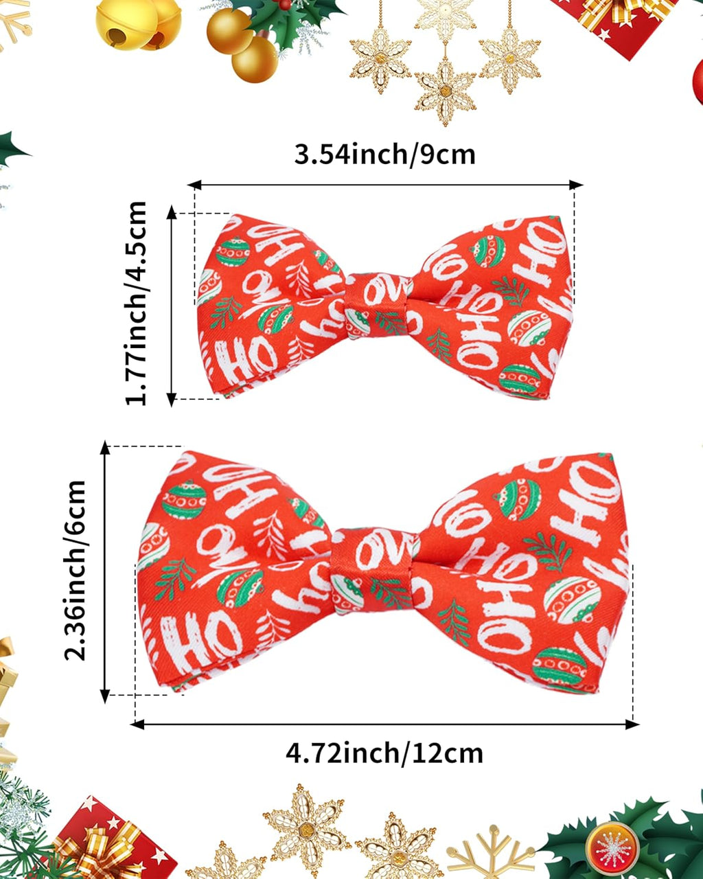 PET SHOW 10 Pack Holiday Small Dog Bow Ties Sliding Collar Attachments Puppy Cats Festival Patterns Bowties for Medium Dogs Classy Bowknots Party Wedding Pet Grooming Accessories(Small)