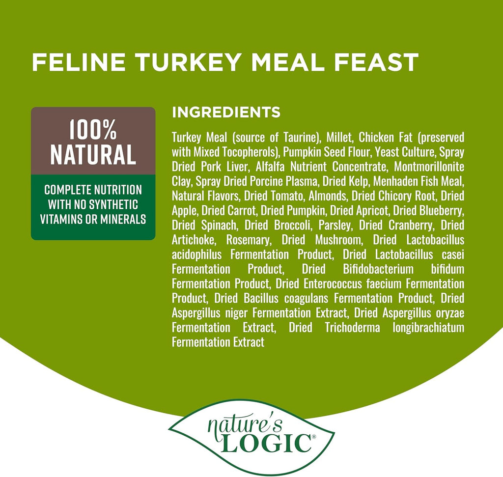 Nature's Logic Turkey Dry Cat Food (1 Pack), 7.7 lb