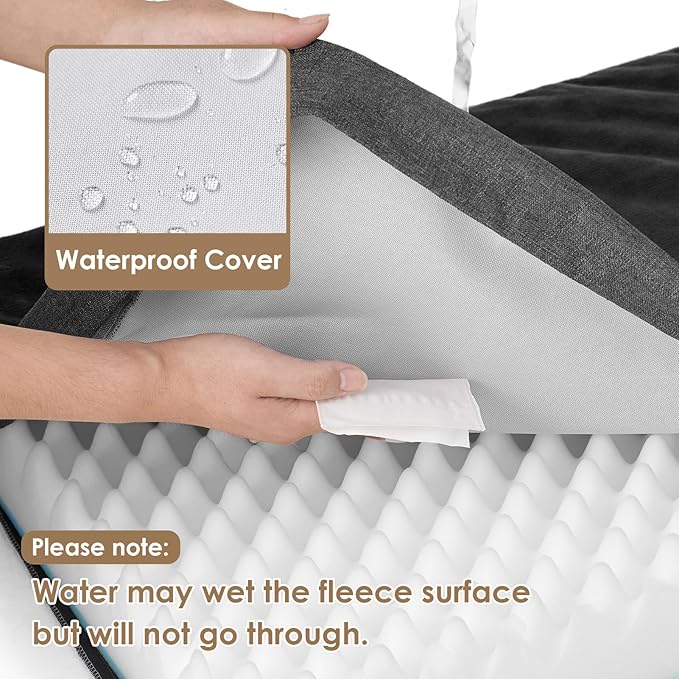 EHEYCIGA Waterproof Dog Bed Orthopedic 30"x20", Memory Foam Pet Bed - Image 2